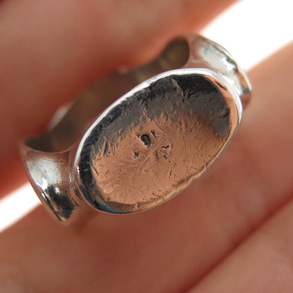 925 Sterling Silver Vintage Spain Modernist Ring Size 7.5