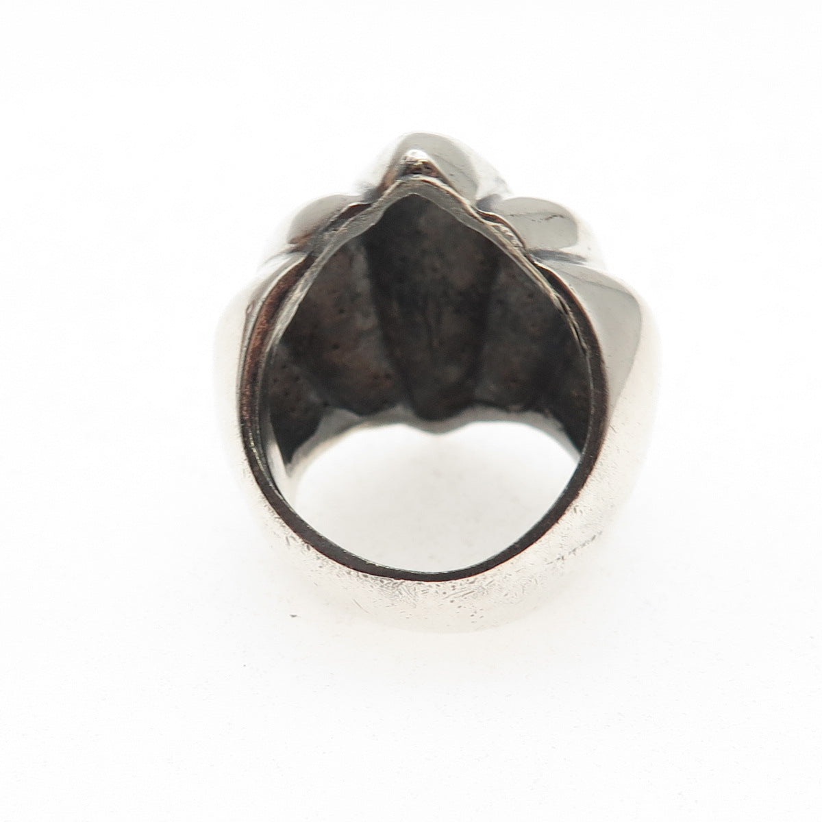 925 Sterling Silver Vintage Modernist Oxidized Ring Size 6.25