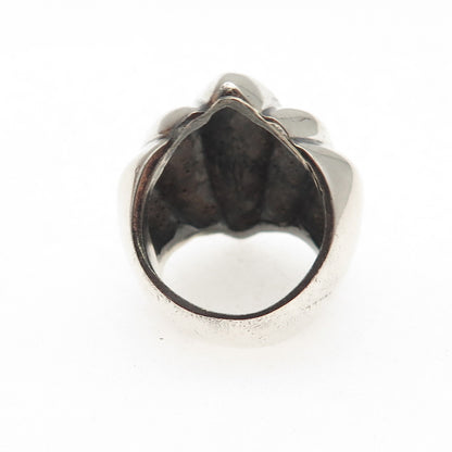 925 Sterling Silver Vintage Modernist Oxidized Ring Size 6.25