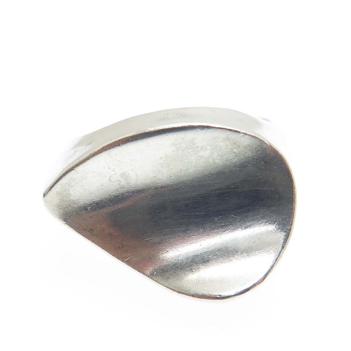 925 Sterling Silver Vintage Mexico Modernist Petal Ring Size 8