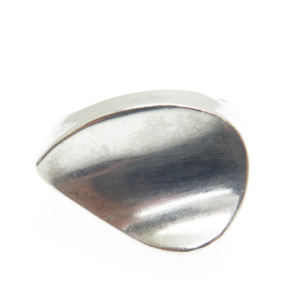 925 Sterling Silver Vintage Mexico Modernist Petal Ring Size 8