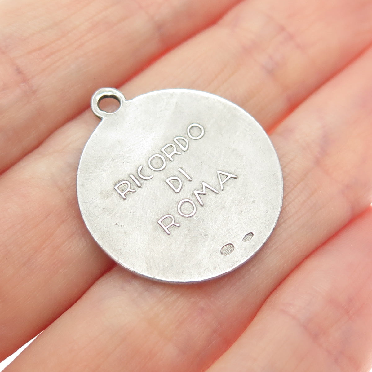 800 Silver Vintage Italy Pope John XXII Ricardo Di Roma Minimalist Charm Pendant