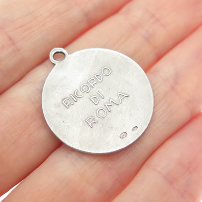 800 Silver Vintage Italy Pope John XXII Ricardo Di Roma Minimalist Charm Pendant