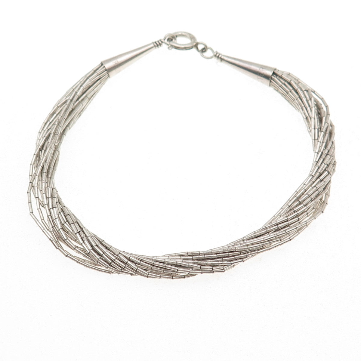 Old Pawn Sterling Silver Vintage Southwestern Liquid Chain Link Bracelet 6.5"