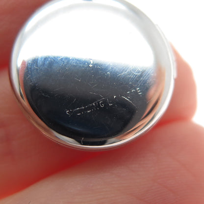 LAMODE 925 Sterling Silver Vintage Girl Profile Minimalist Locket Charm Pendant