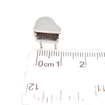 925 Sterling Silver Vintage Grand Piano 3D Mini Open Charm Pendant