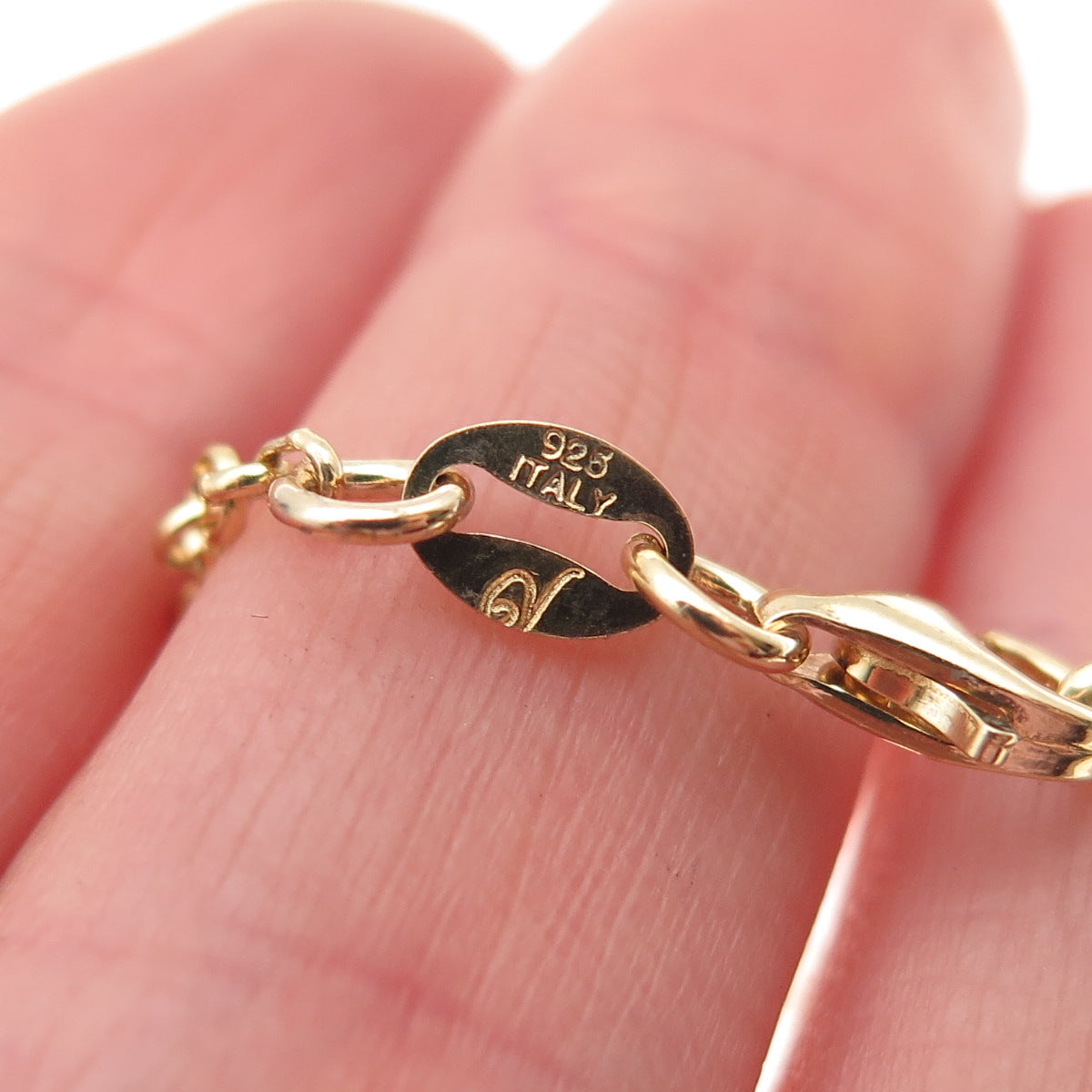 GioIelli Di Valenza 925 Sterling Gold Plated Italy Dangle Beads Necklace 16-18"