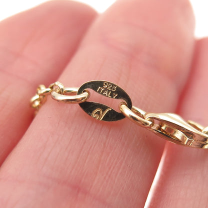 GioIelli Di Valenza 925 Sterling Gold Plated Italy Dangle Beads Necklace 16-18"