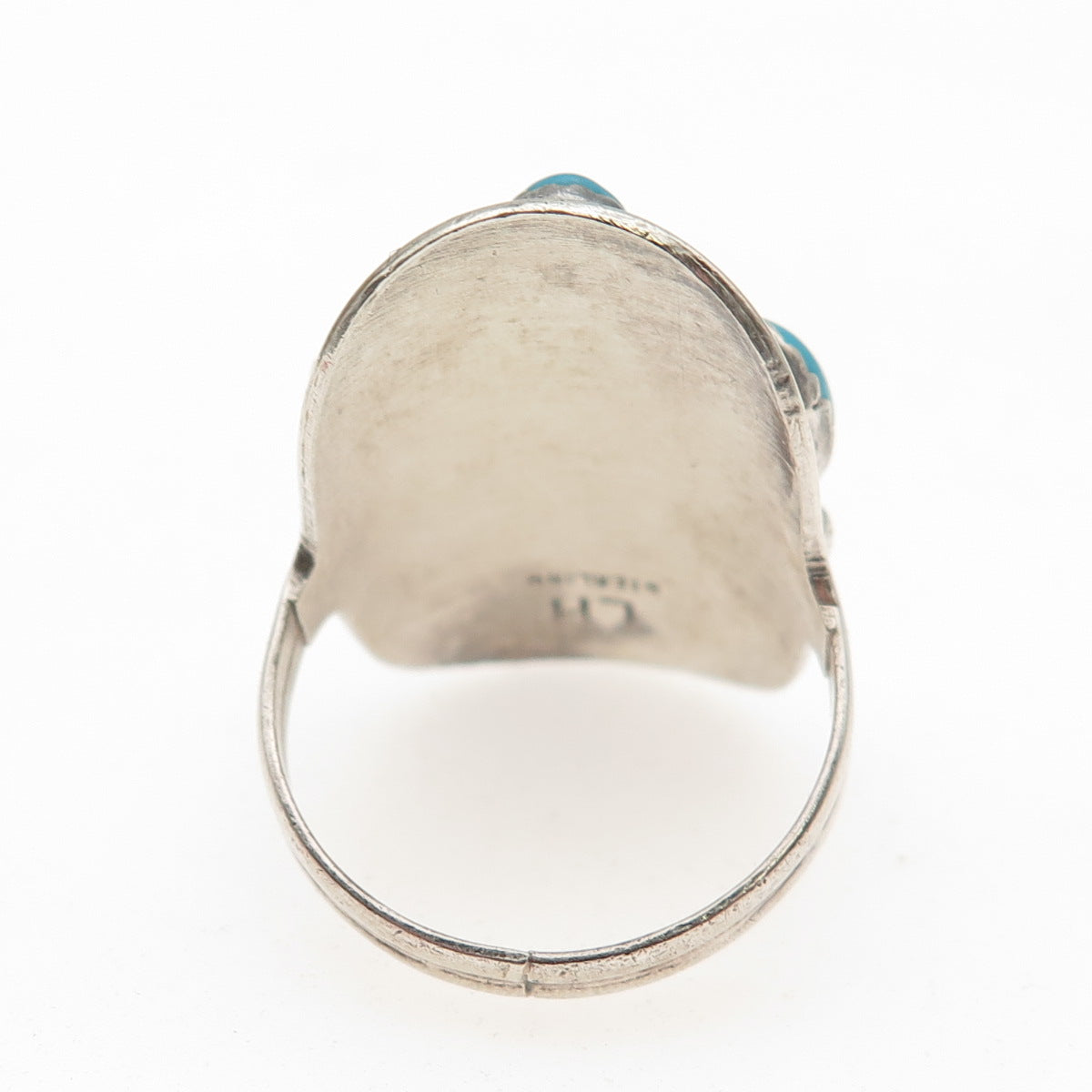 Les Hill Navajo Old Pawn 925 Sterling Sleeping Beauty Turquoise Ring Size 9.25