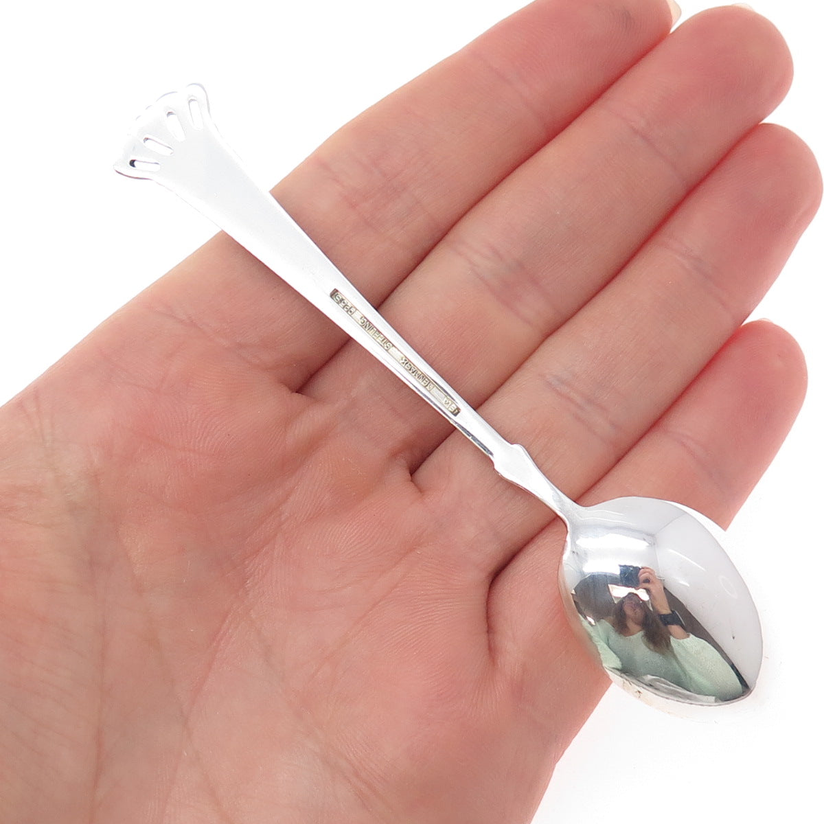 EGON LAURIDSEN 925S Sterling Gold Plated Vintage Denmark Enamel Coffee Spoon