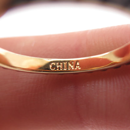 925 Sterling Silver Black Rhodium Gold Plated Beaded Band Ring Size 7