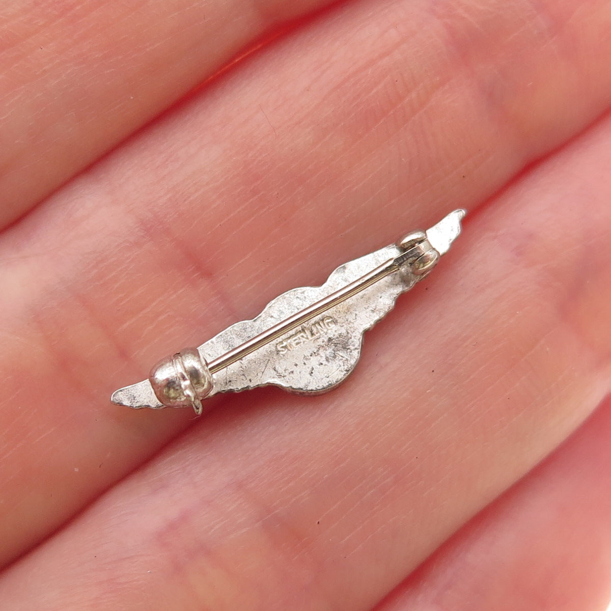 925 Sterling Silver Antique Art Deco Enamel Eastern Air Lines Service Pin Brooch