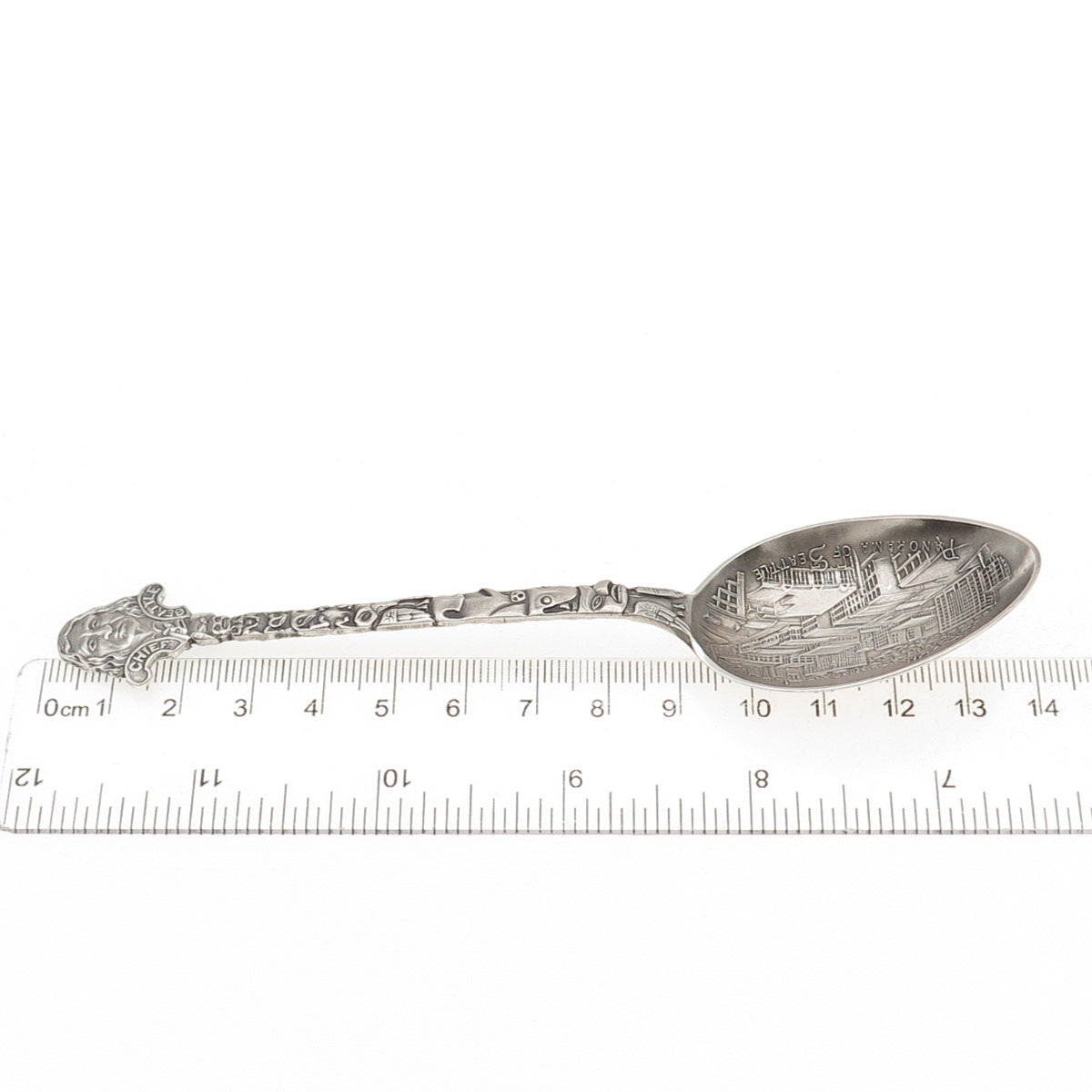 925 Sterling Antique Art Deco Pioneer Square Totem Pole Seattle Coffee Spoon