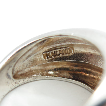CHAPAL ZENRAY 925 Sterling Silver Vintage Modernist Ribbed Ring Size 6.75