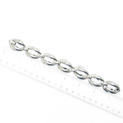 DANECRAFT 925 Sterling Silver Antique Art Deco Coffee Bean Chain Necklace 15"