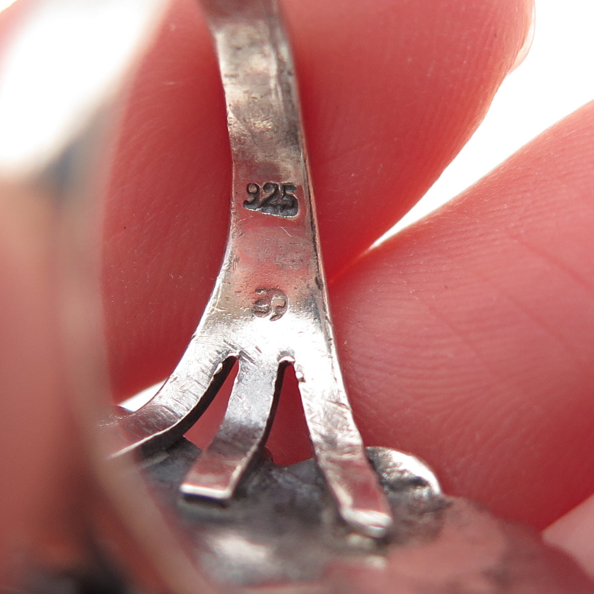 925 Sterling Silver Vintage Real Bisbee Turquoise Oxidized Ring Size 7