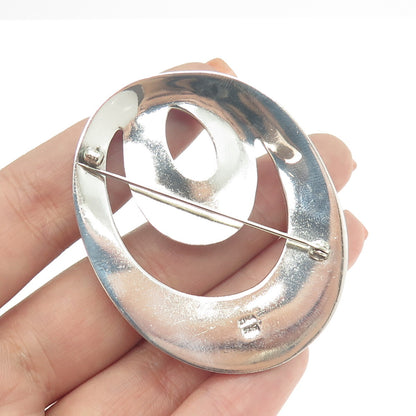 ZINA 925 Sterling Silver Vintage Modernist Twisted Knot Pin Brooch