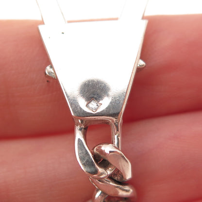 800 Silver Vintage Egypt Carabiner Key Chain Ring Holder