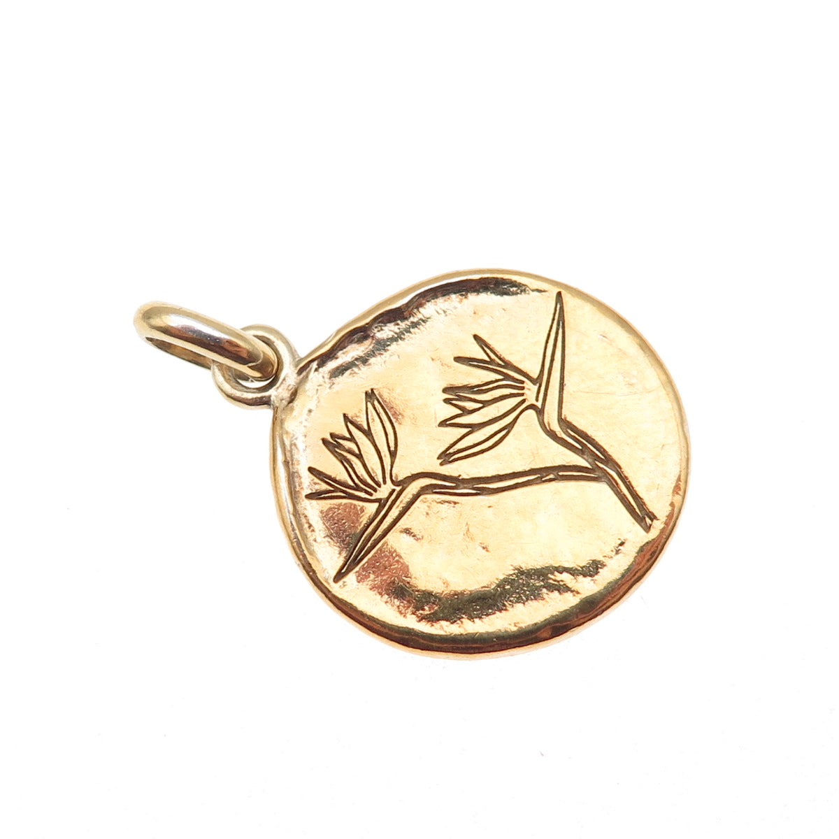 DAISY 925 Sterling Gold Plated Vintage London Bird of Paradise Charm Pendant
