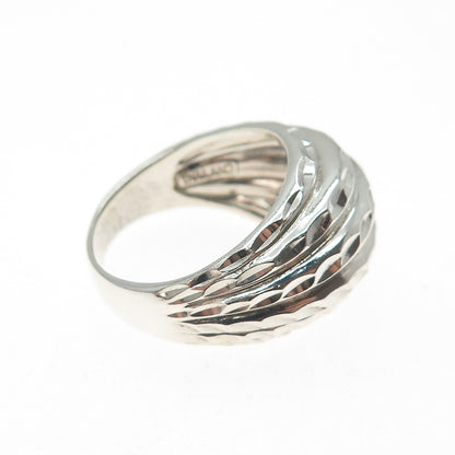 CHAPAL ZENRAY 925 Sterling Silver Vintage Diamond-Cut Dome Ring Size 10.25