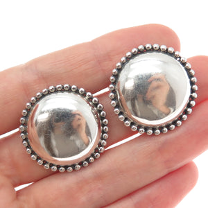 925 Sterling Silver Vintage Modernist Beaded Sun Oxidized Earrings