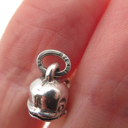 BEAU 925 Sterling Silver Vintage Friendly Dolphin 3D Mini Charm Pendant