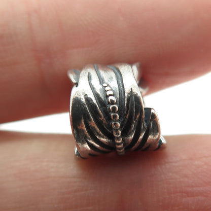 PANDORA 925 Sterling Silver Feather Bead Charm