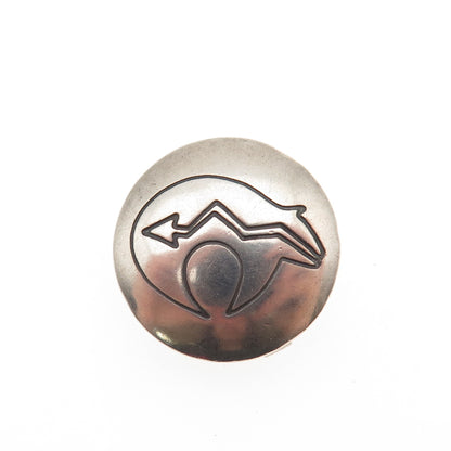 Old Pawn 925 Sterling Silver Vintage Southwestern Native Bear Tribal Clip Button