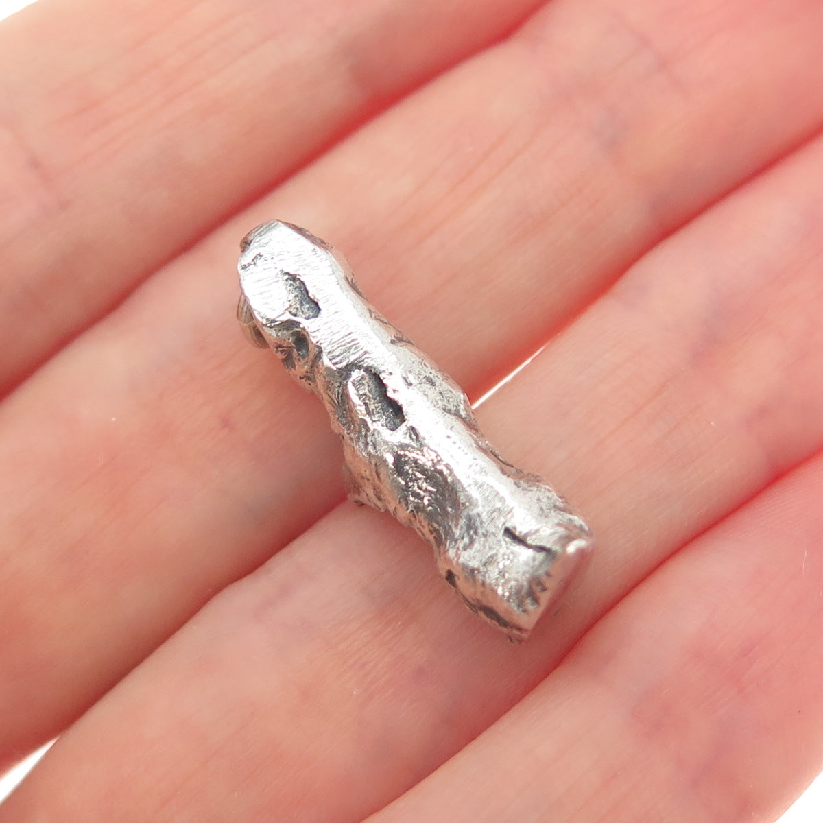 925 Sterling Silver Vintage Dog Oxidized 3D Charm Pendant