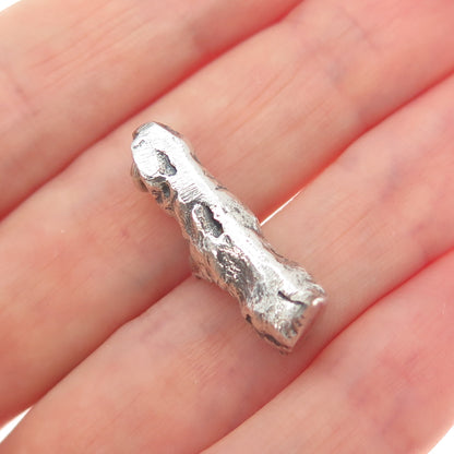 925 Sterling Silver Vintage Dog Oxidized 3D Charm Pendant