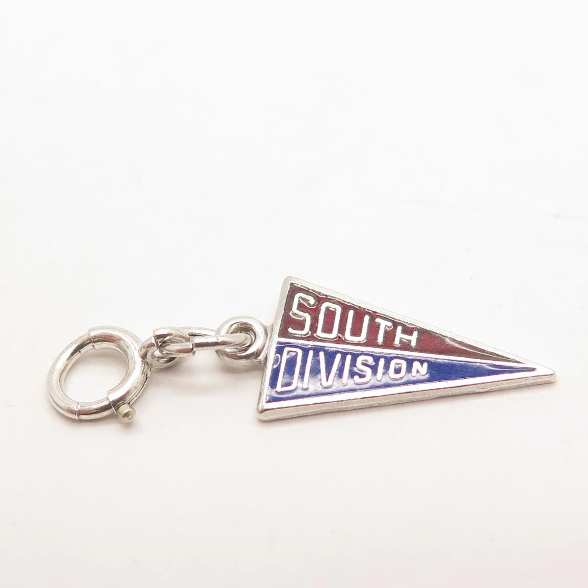 925 Sterling Silver Vintage Kinney Enamel "South Division" Charm Pendant