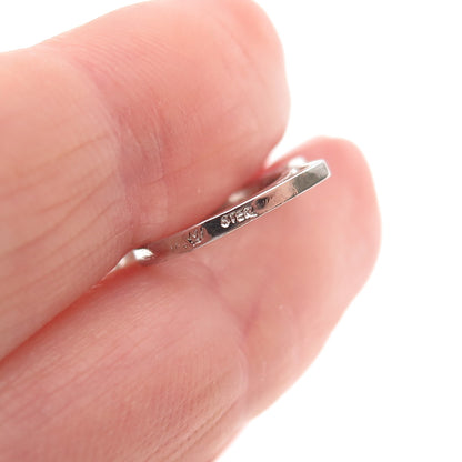925 Sterling Silver Antique Art Deco Rhinestone Wedding Rings Mini Charm Pendant