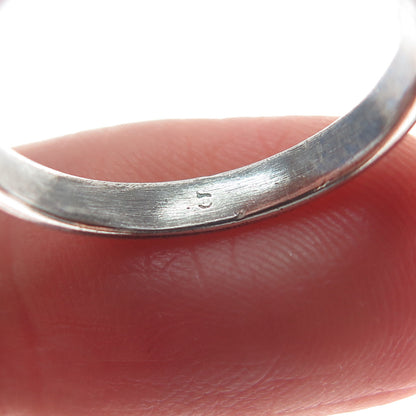 Old Pawn Sterling Silver Black Onyx Snake Eye Shadow Box Tribal Ring Size 7.25