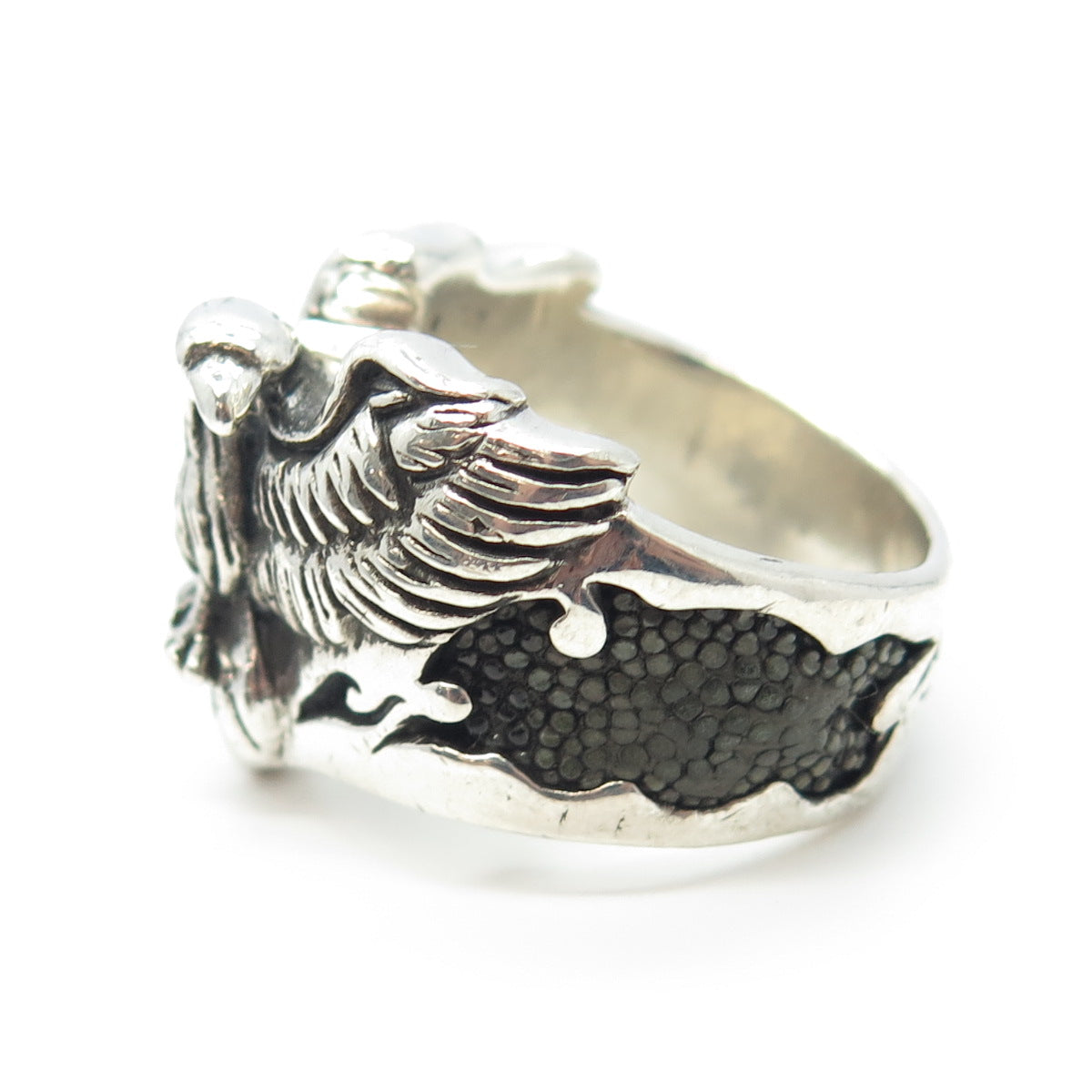 Silver Rings Men 925 Sterling Silver Eagle Biker Ring Size 12