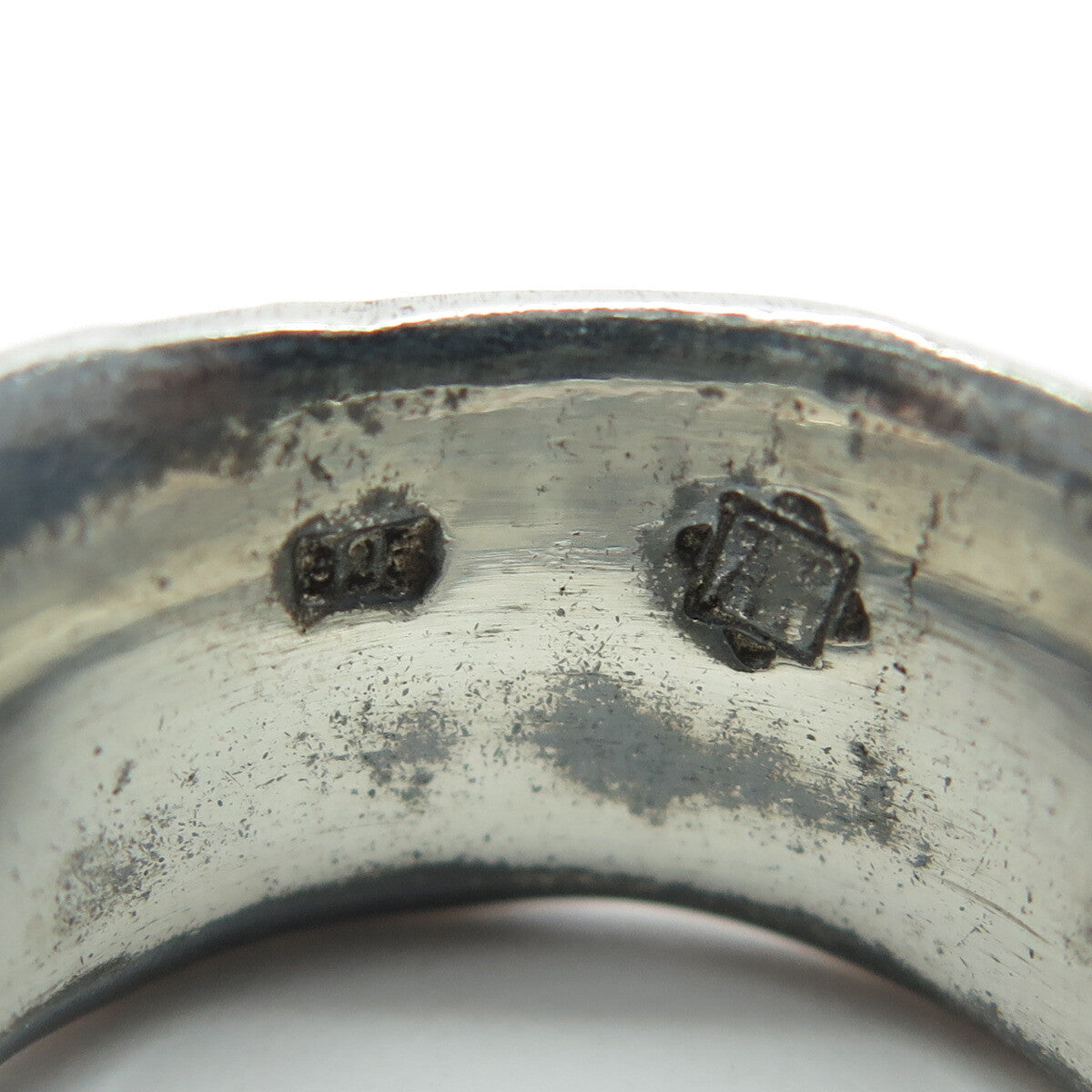 925 Sterling Silver Vintage Textured Modernist Ring Size 8