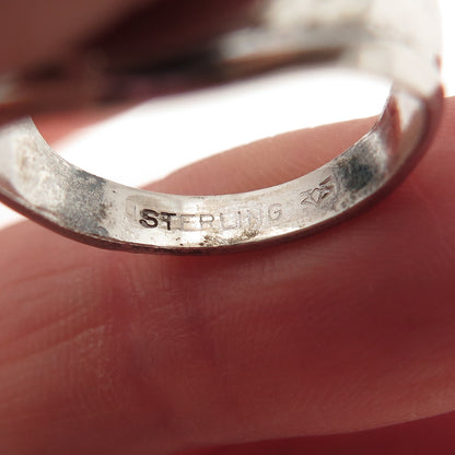 Vargas Sterling Silver Antique Art Deco Engraved RB Mono Signet Ring Size 6.25
