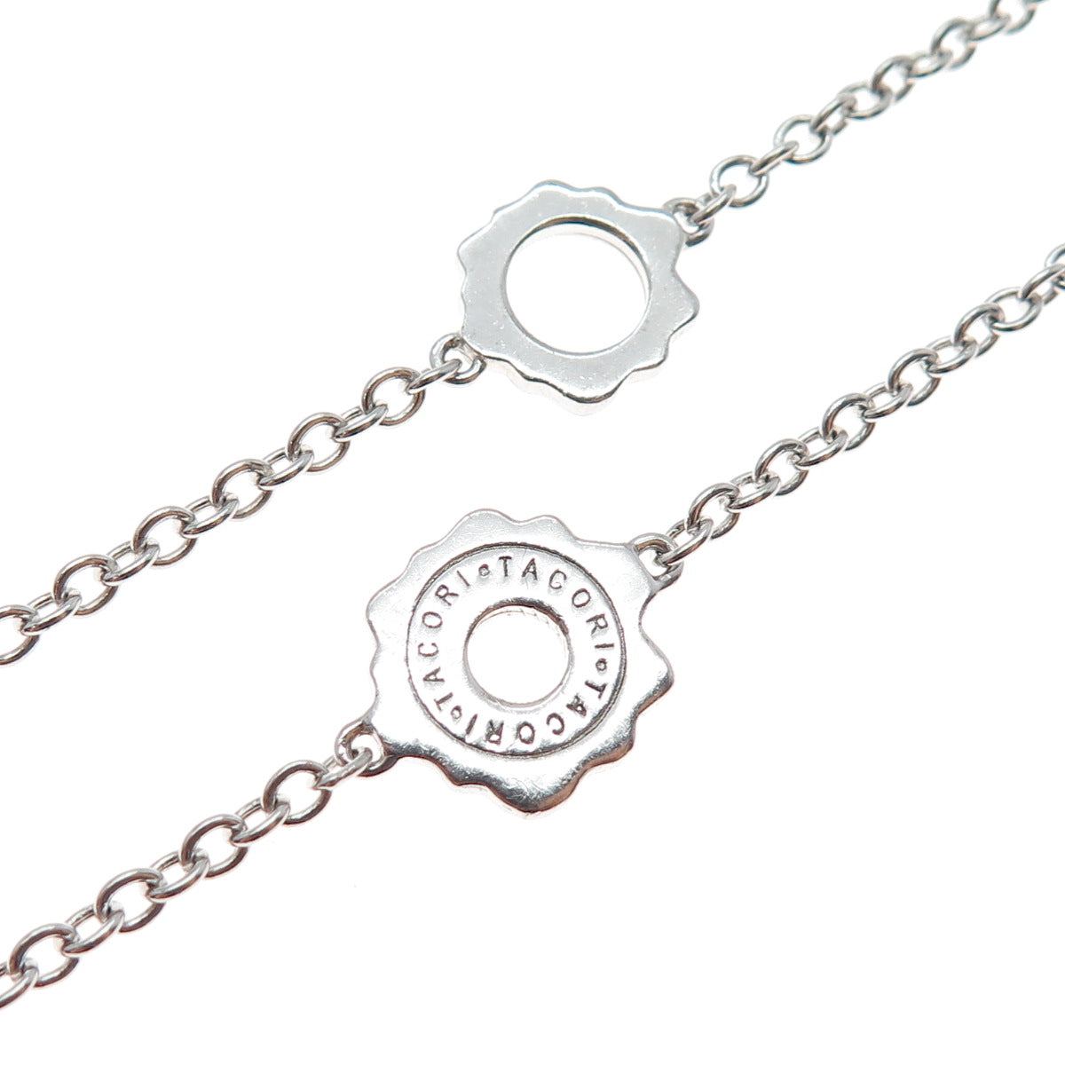 TACORI 925 Sterling Silver Round-Cut C Z By The Yard Station Chain Necklace 20"