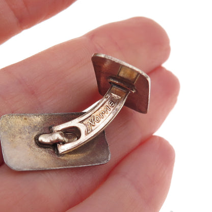 Aksel Holmsen 925S Sterling Gold Plated Vintage Norway Enamel Reindeer Cufflinks