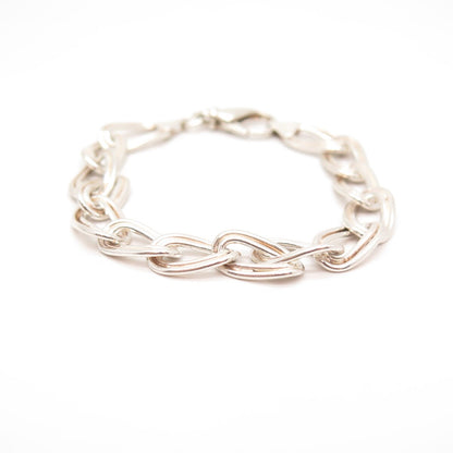 925 Sterling Silver Vintage Double Oval Link Bracelet 6.75"