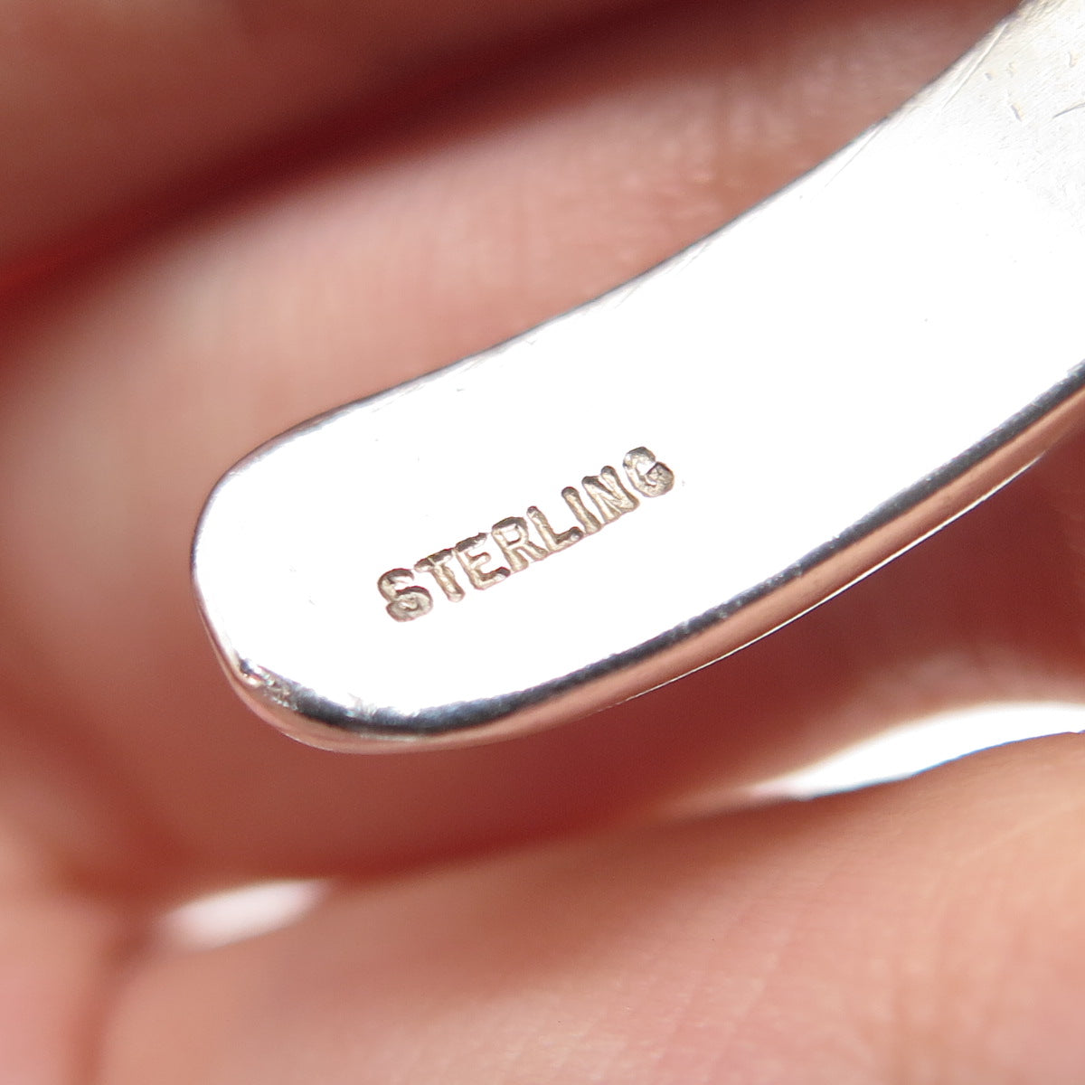 Old Pawn 925 Sterling Silver Vintage Diamond-Shape Adjustable Cuff Bracelet 6.5"