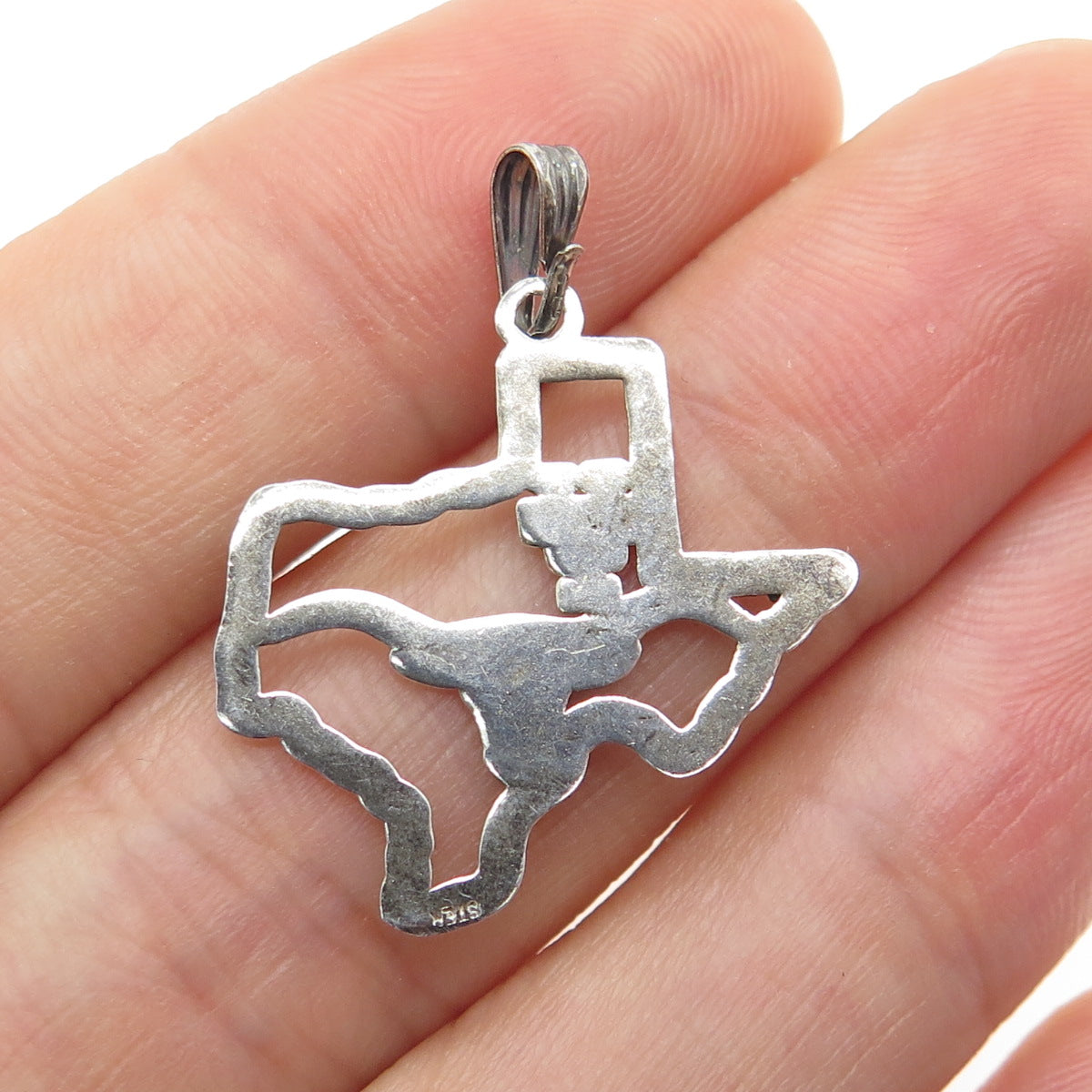 925 Sterling Silver Vintage Enamel University of Texas Charm Pendant