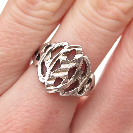925 Sterling Silver Vintage Ornate Oxidized Ring Size 7.25