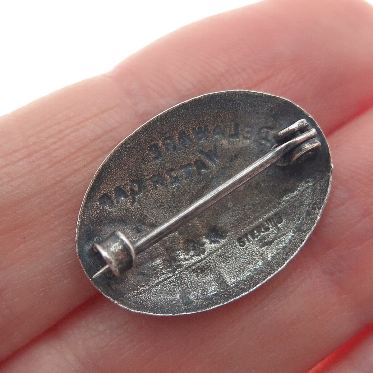 925 Sterling Silver Vintage Delaware Water Gap Oxidized Pin Brooch