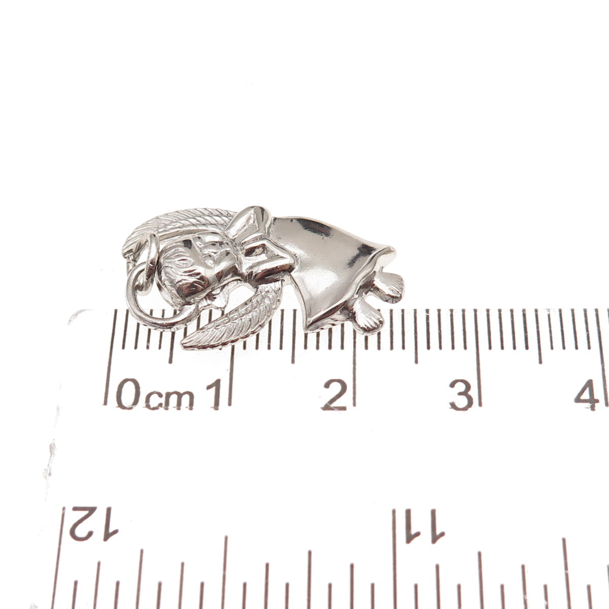925 Sterling Silver Vintage Baby Angel Charm Pendant