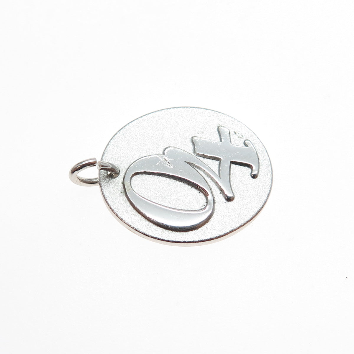 JOSTENS 925 Sterling Silver Vintage 04 Lucky Number Tag Charm Pendant