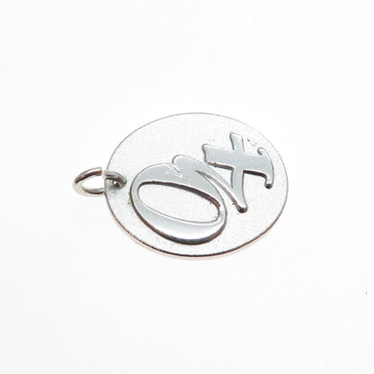 JOSTENS 925 Sterling Silver Vintage 04 Lucky Number Tag Charm Pendant