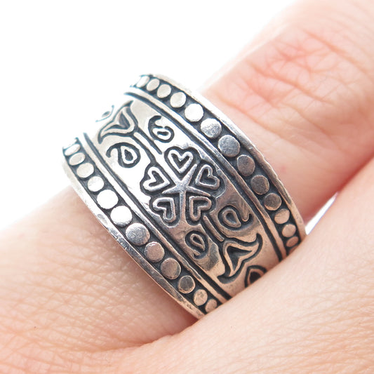 BRIGHTON 925 Sterling Silver Vintage Floral Oxidized Ring Size 6.25