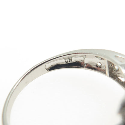 925 Sterling Silver Radiant-Cut C Z Engagement Ring Size 7.25