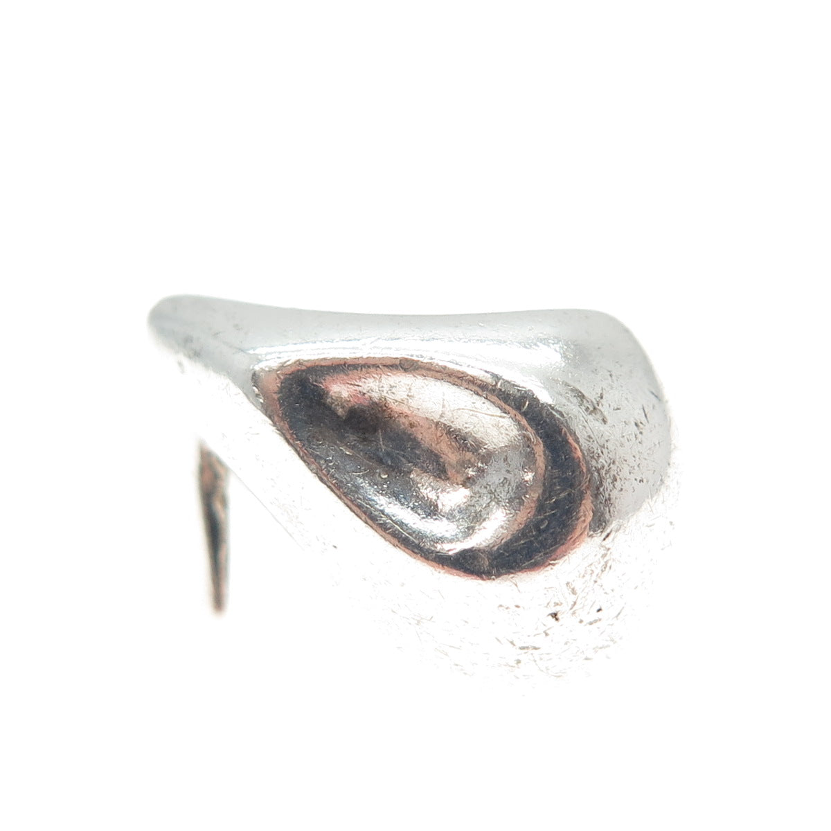 925 Sterling Silver Vintage Modernist Overlap Oxidized Ring Size 5