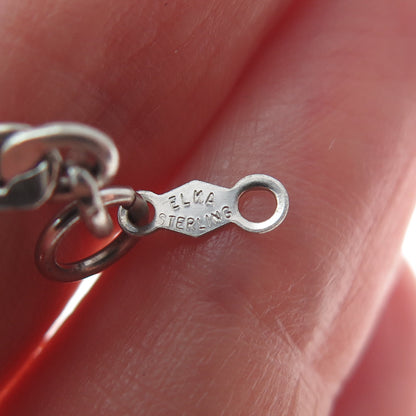 ELKA 925 Sterling Silver Antique Cable Anchor Chain Necklace 30" (missing lock)